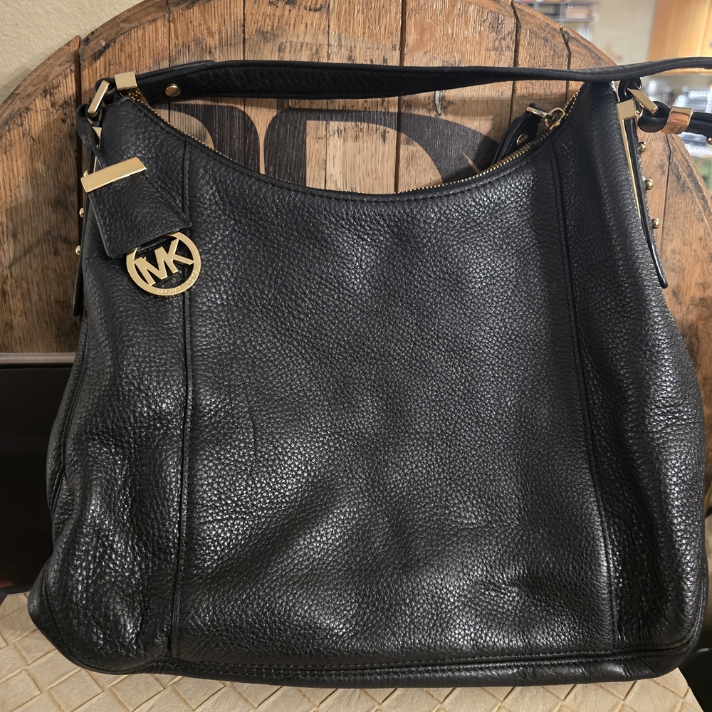 Michael Kors Black Leather Shoulder Bag